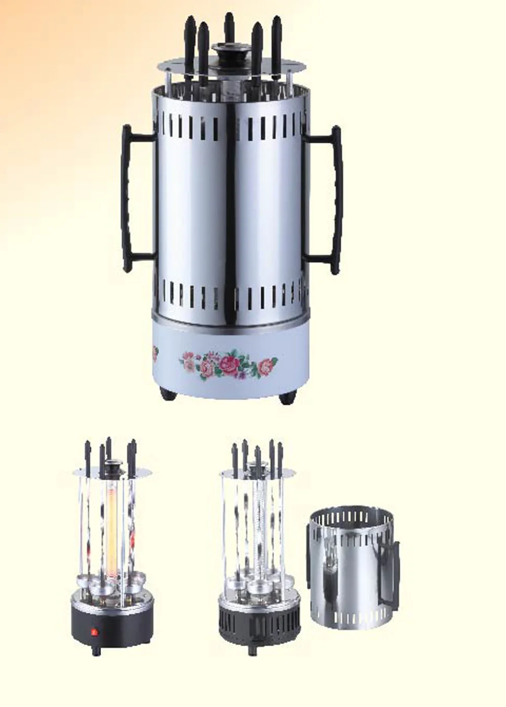 1000w house hold专业圆形商用电动垂直旋转烤架