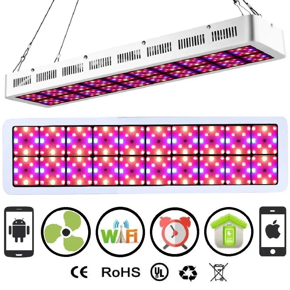 Farmedicine WiFi 2000W LED Smart 120° 20-Panel Rectangle Shaped Grow Light for Indoor Hydroponic Cultivation