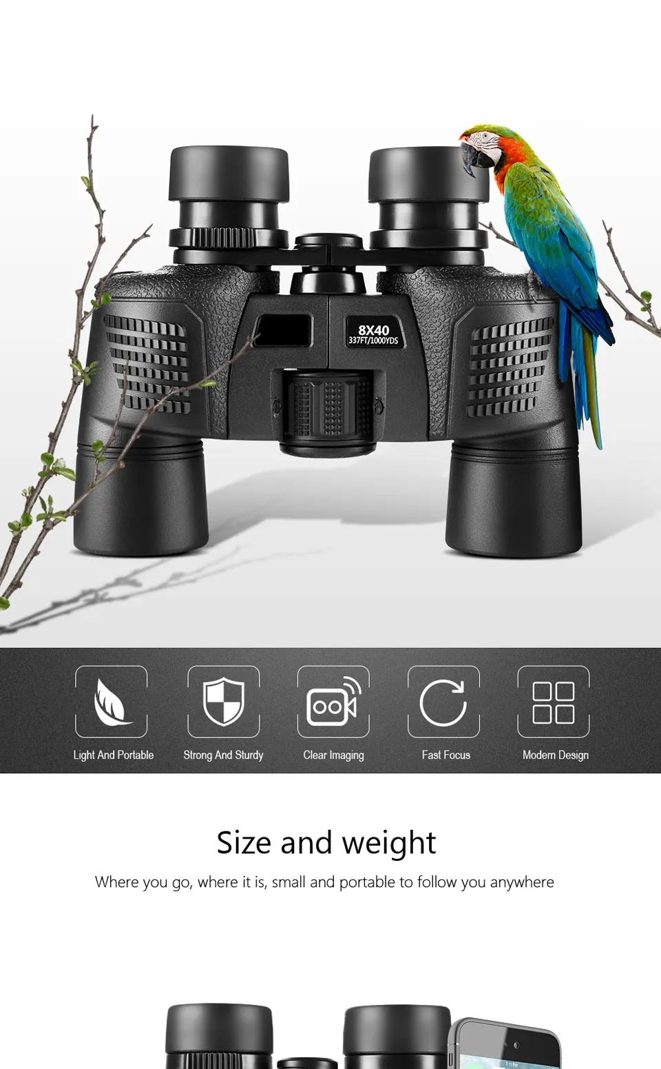 The Latest Thermal Binoculars 8x40 Waterproof Binoculars High Powered