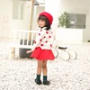 New apparel spring baby jacquard knit crew neck pullover chenille cute lovely heart pattern girls stylish sweater