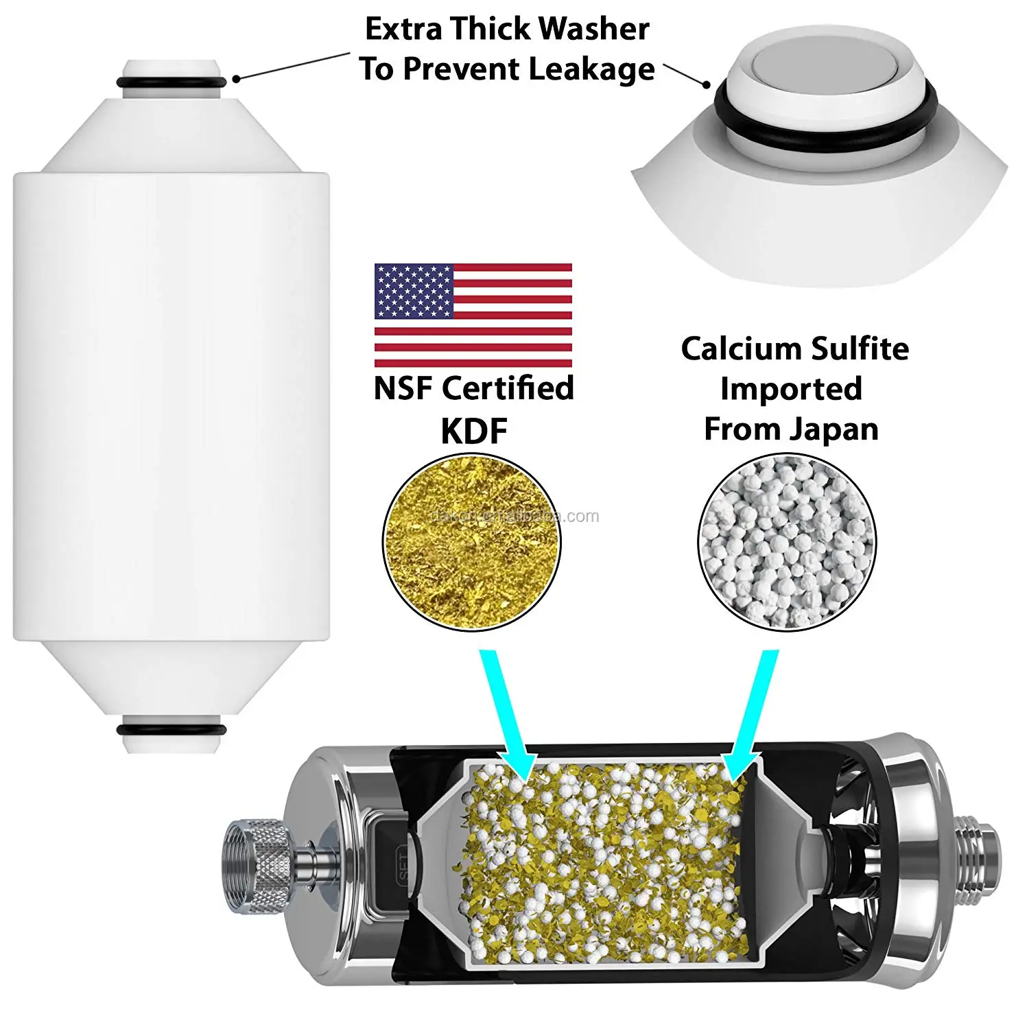 Metal Housing Shower Water Filter(15 Stage),Directly Attached To Shower Head Filter Hotel Spa