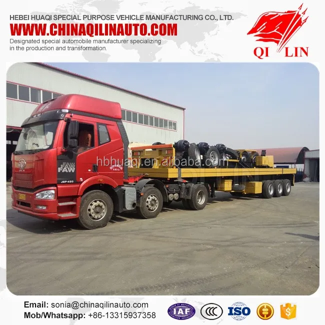 Latest technology tri-axle flatbed trailer , flatbed trailer with container lock for sale