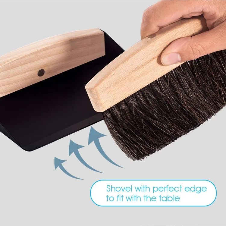 Masthome Pure Natural Wood Eco Cleaning Brush And Metal Small Dustpan