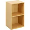 Beech Finish 2 Shelf Wooden Bookcase (Brown)