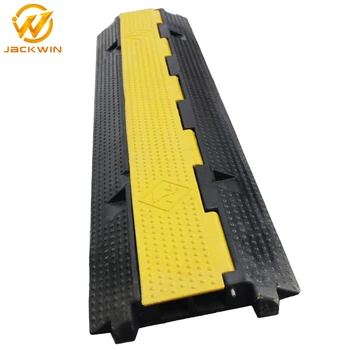 2 Channels Rubber Traffic Safety Cable Protector /road Speed Bumper ...