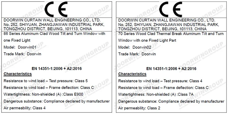 NAMI/AAMA/WDMA Certified European Tilt Turn Thermal Break Aluminum casement 28 aluminium window with wood grain finishing