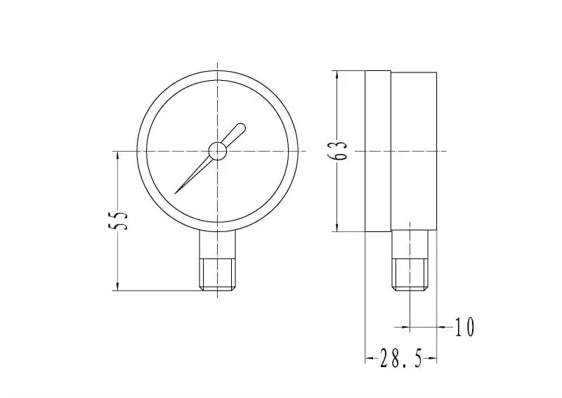 63mm Ammonia Pressure Gauge Manometer Stainless Steel Case Buy
