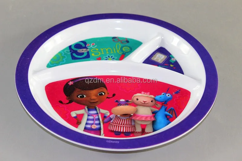 A5 Kids Melamine Divided Plate For Kindergarten