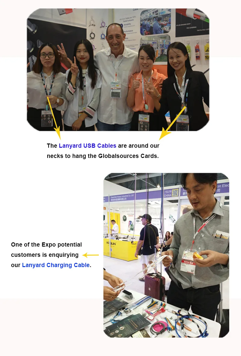 Hot Sale Phone Lanyard Cell Phone Android Charger Cable For Corporte Gift