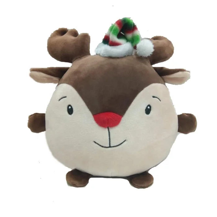 Kerst pluche herten hoofd ronde herten knuffels speelgoed