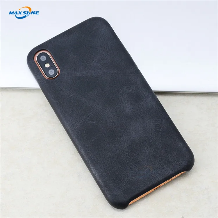 Maxshine Custom Pu Leather Shockproof Phone Back Cover Case For Iphone X Xr Xs Max