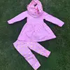 2-7t FALL/Winter children girls suit kids clothing 3 pieces scarf pant sets gold dot girls boutique clothes kids pink top sets