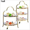 2019 new design catering decorations dessert buffet display stand 3 tier gold cake stand for sale