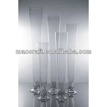 Tall Cone Shaped Glass Vase