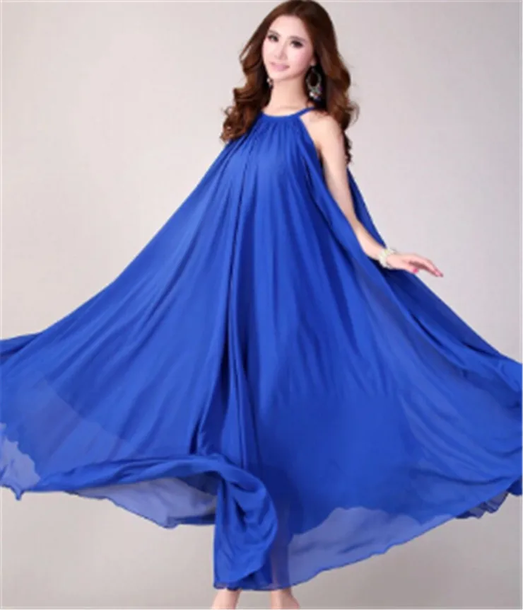 blue chiffon maxi dress