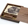 IBEI antique Laser Etched Just Married Design Gift Wood photo USB Flash Drive Memory Box Simple and fashionable wooden products