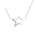925 スターリングシルバーコスチュームジュエリーネックレス CZ ハート形の手作りジュエリー豪華な女性のための