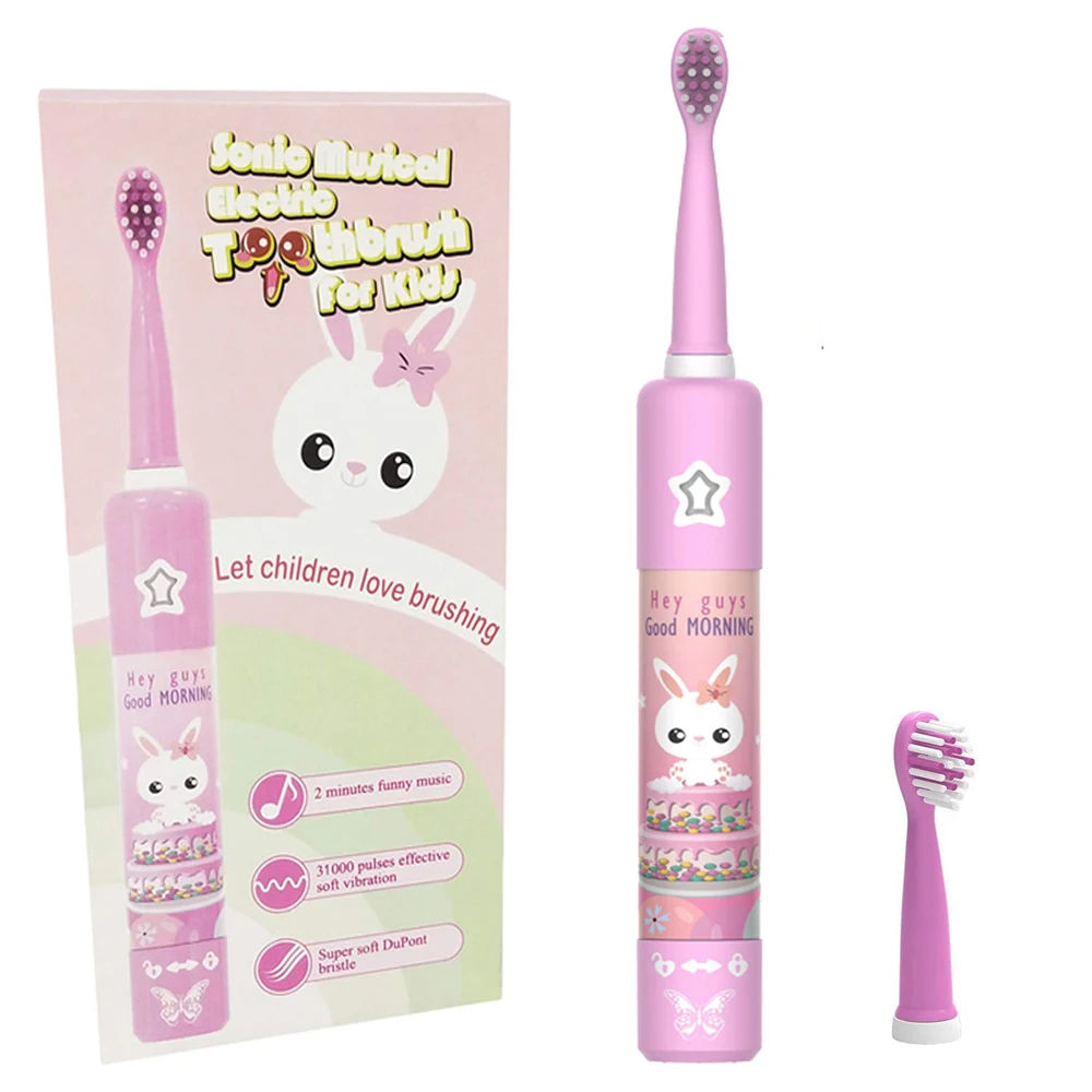 Rechargeable Silicone Kids Cute Sonic Music Toothbrush Baby Electric