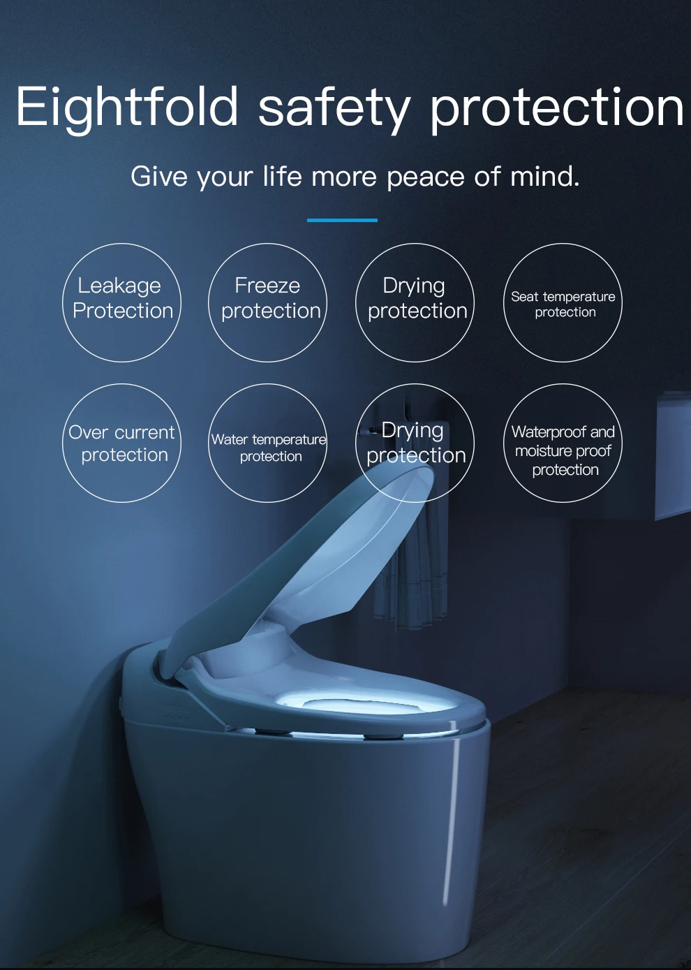 Coma Nice design electric intelligent smart toilet with sensor seat