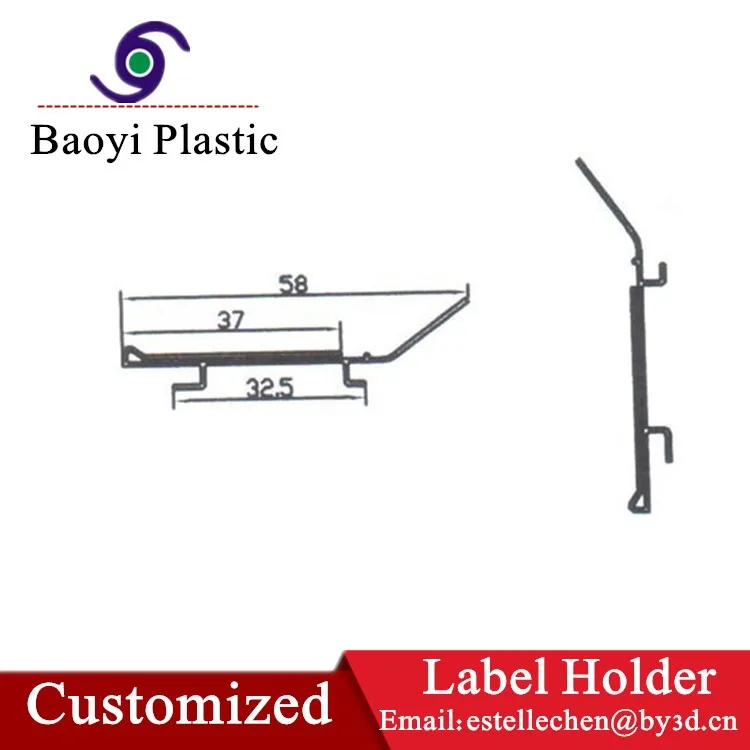 Merchandising Data Strip Label Holder For Double Wire Shelf Buy Label