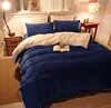 Hot selling Luxurious Large Warm Thick Sherpa Flannel Plush Bedding Set duvet cover bedsheet