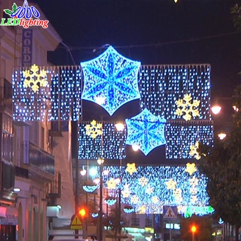 Holiday Lighting Christmas Street Decoration Motif Lights With Snowflakes Holiday Lighting Christmas Street Decoration Motif Lights With Snowflakes