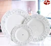 Ceramic embossed flower design fruit cake snacks plate