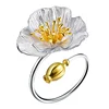 Silver Blooming Poppies Flower gold ring designs