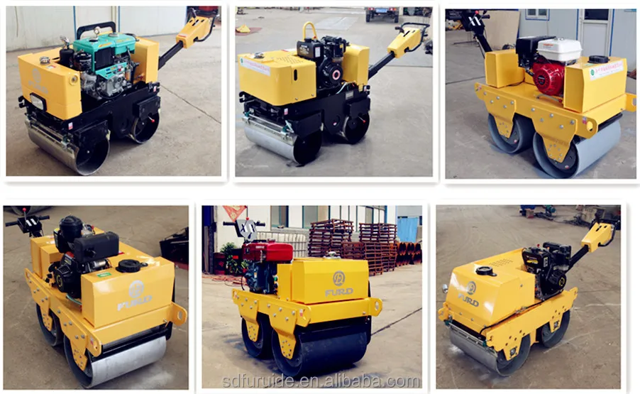 walk-behind double drum road roller