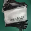 Custom Waterproof Clear/Matte Plastic Pvc Wet Bikini Bag For Swimwear Packaging, Black Zip With Circle Ring