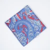 Popular french blue silk pocket squares men's printed suit handkerchief