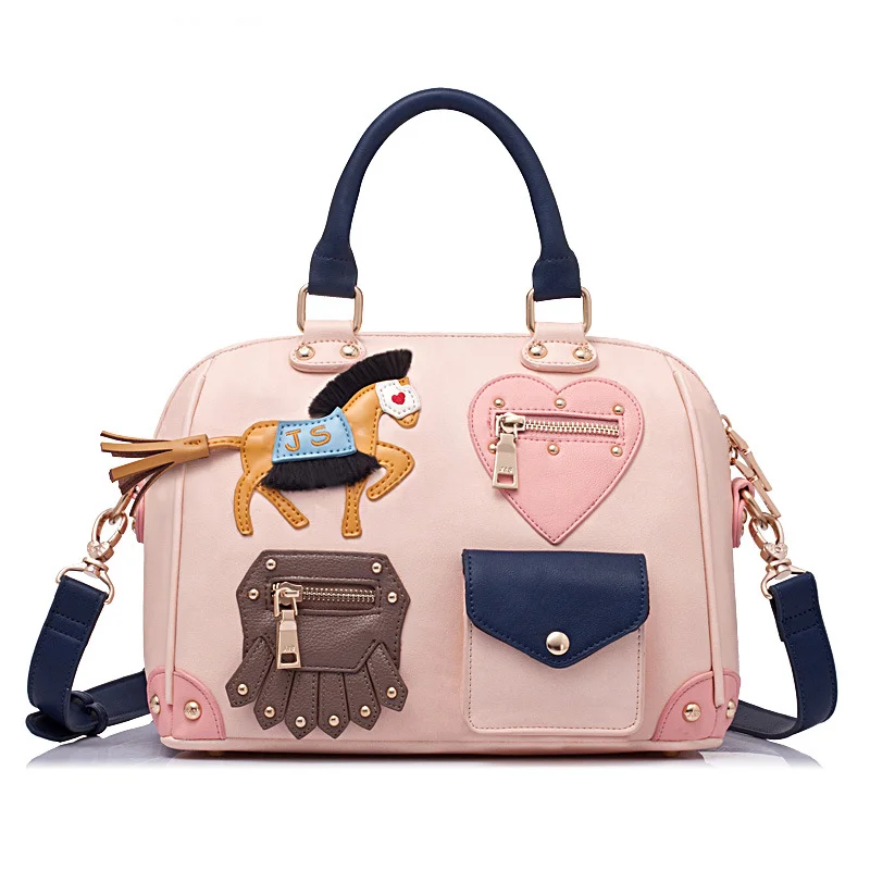 Wholesale Cute Womans Handbag Pink Pu Handbag For Student/girls - Buy ...