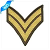 High quality golden chevron embroidered emblems and patches for clothes
