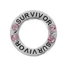 Rhinestone Round Shaped Hope Survivor Message Affirmation Ring Charm