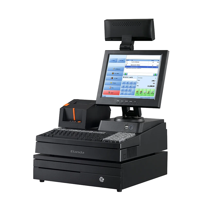 cashier pos machine system windows tablet desktop equipment terminal dual touch screen newland larger
