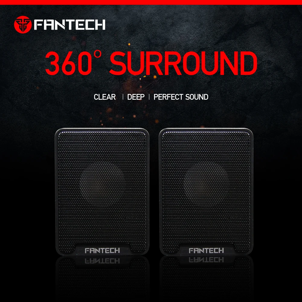 Fantech professional sound 2.0 computer speaker foam surround gaming music mini speakers