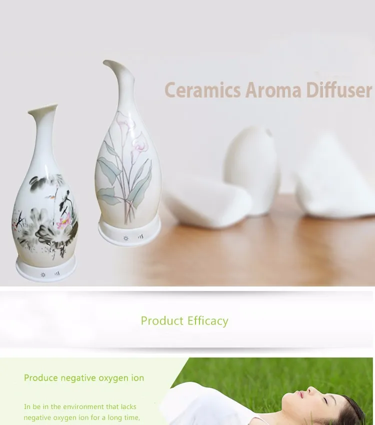 Brand-new White/black Ceramic Aromister Ultrasonic Aroma Diffuser,120ml