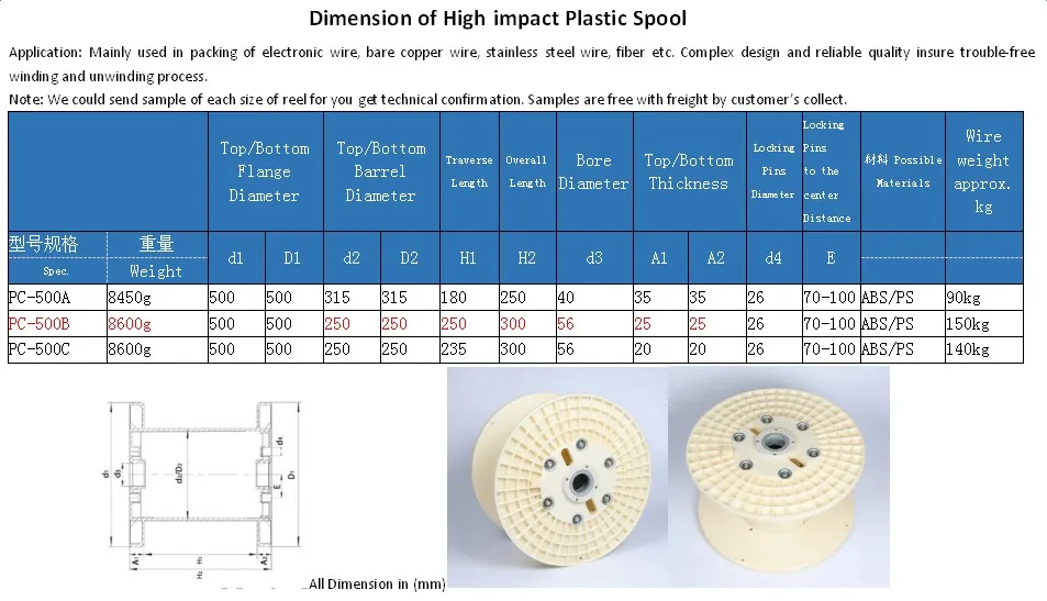 Вес пластиковой. Катушка для намотки диаметр 500мм. Пластиковые катушки для диаметр 500 мм. Пластиковая катушка pc500. Катушка для кабеля диаметр 500 мм.
