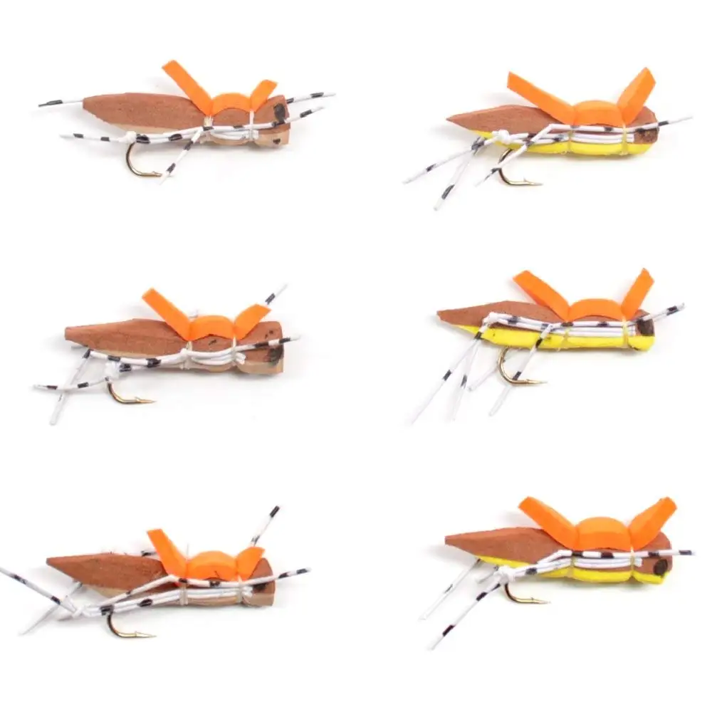 Tan Feth Hopper Indicator Foam Body Grasshopper Fly Fishing Fly Hook Size 10