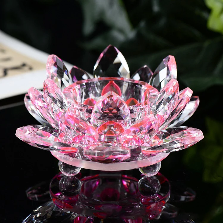 Wholesale Feng Shui Shining K9 Crystal Lotus Flower