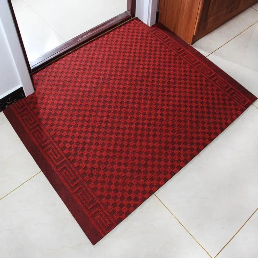 100 Polyester Double Color Jacquard Nonwoven Ribbed Carpet Door Mat