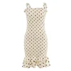2019 Women's Sling Pleated Spotted Ruffle Fishtail Long Maxi Dress