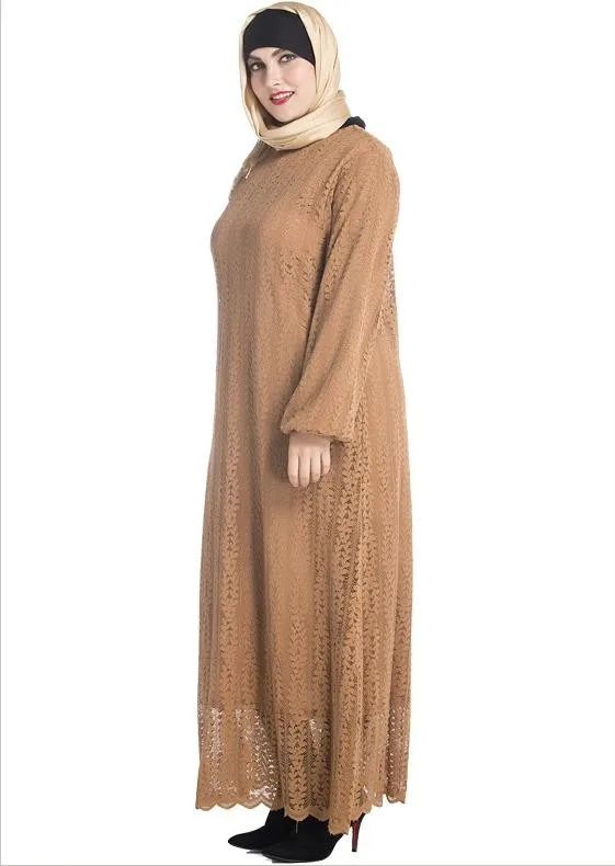 9042# Muslim Lace Women Dress Djellaba Casual Abaya Traditional ...