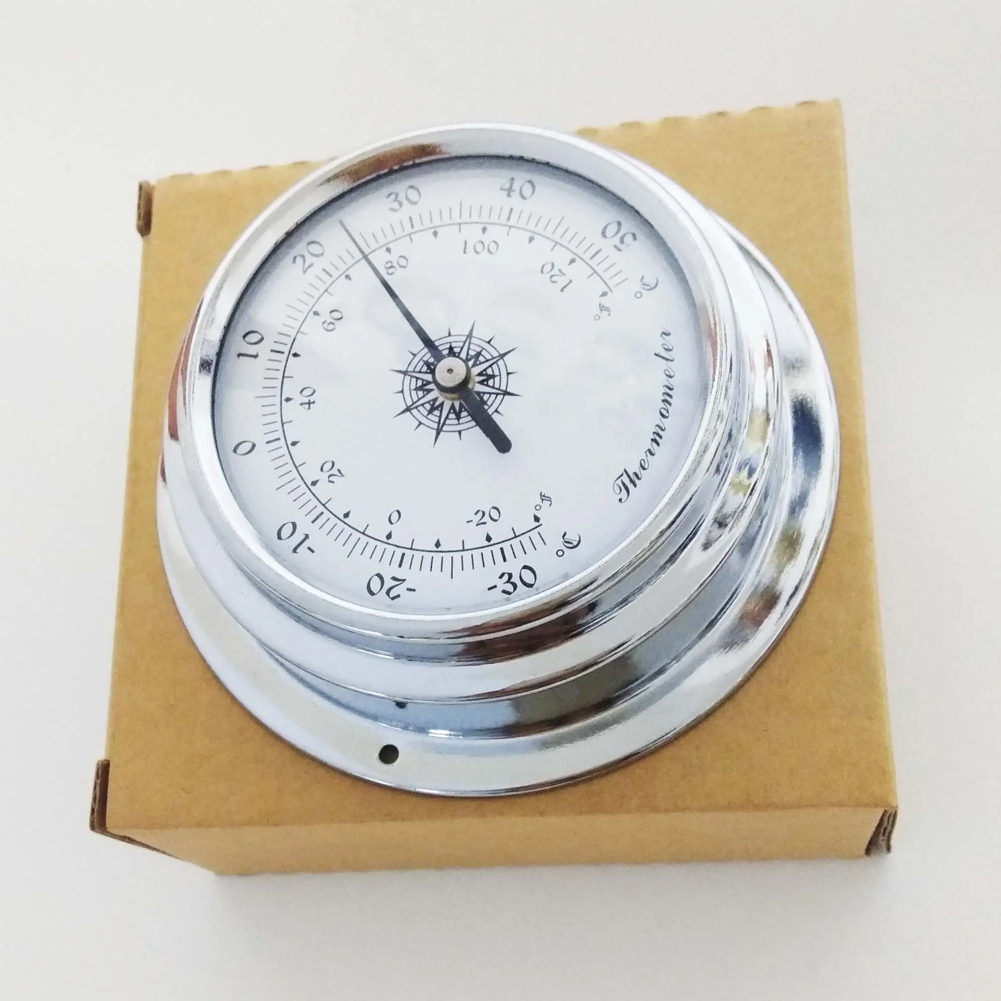 Metal Wall Thermometer Price Manufacturer 4.5 Inch Small Round