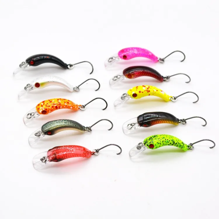 Free Sample 3dlure Eyes 3.7cm/1.5g Mini Plastic Crank Minnow Hard Lure
