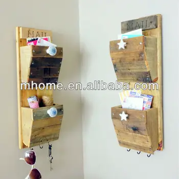 2 Bin Rustic Wall Mounted Wooden Mail Organizer With Design Options 2 Bin Rustic Wall Mounted Wooden Mail Organizer With Design Options