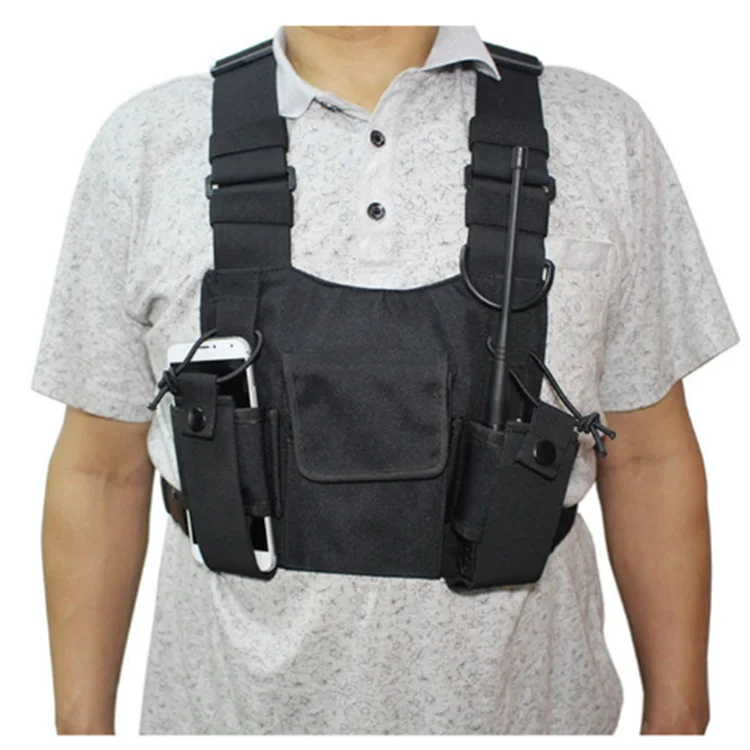 Universal Radio Harness Chest Front Rig Bag Pack Pouch Holster Vest Rig ...