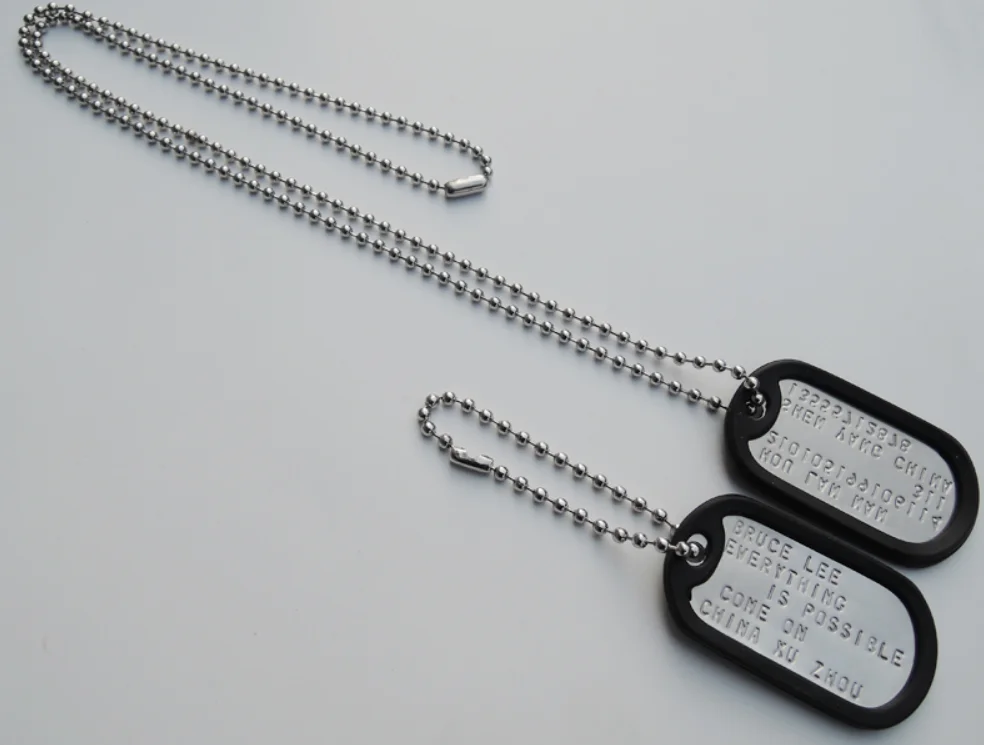 Custom Us Military Embossed Letters Id Dog Tag Soldiers Identification