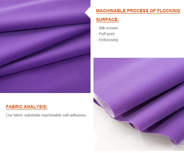 Purple Flocking Fabric