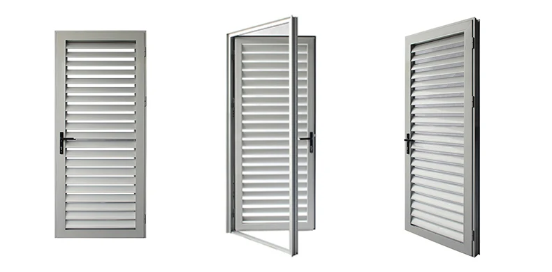 CSA NFRC AS2047 standard custom internal adjustable grey aluminium or glass single hinged louver louvered door